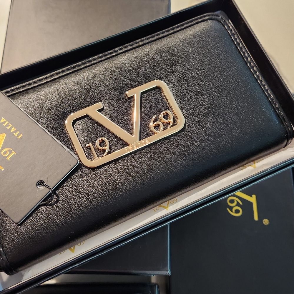ITALIA BY VERSACE 1969- Pilar Wallet - Black/Gold - Picture 6 of 6